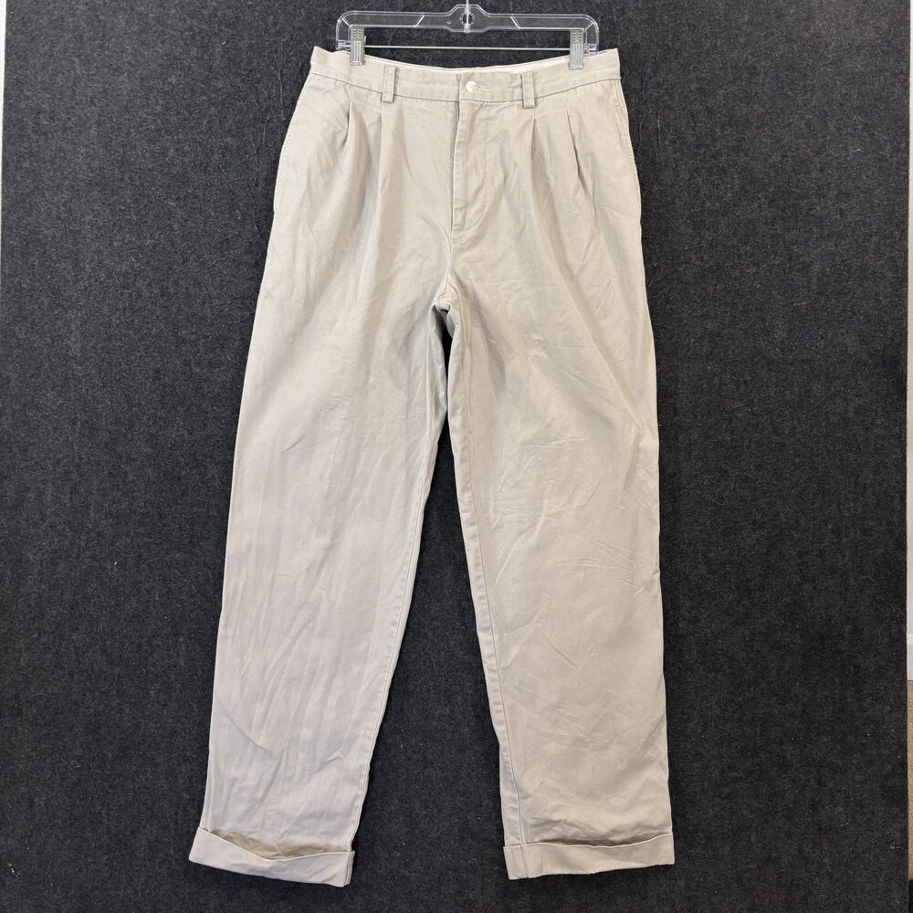 Banana Republic Smithfield Chino Pants Men's 32x31 Khaki Pleated Straight Fit